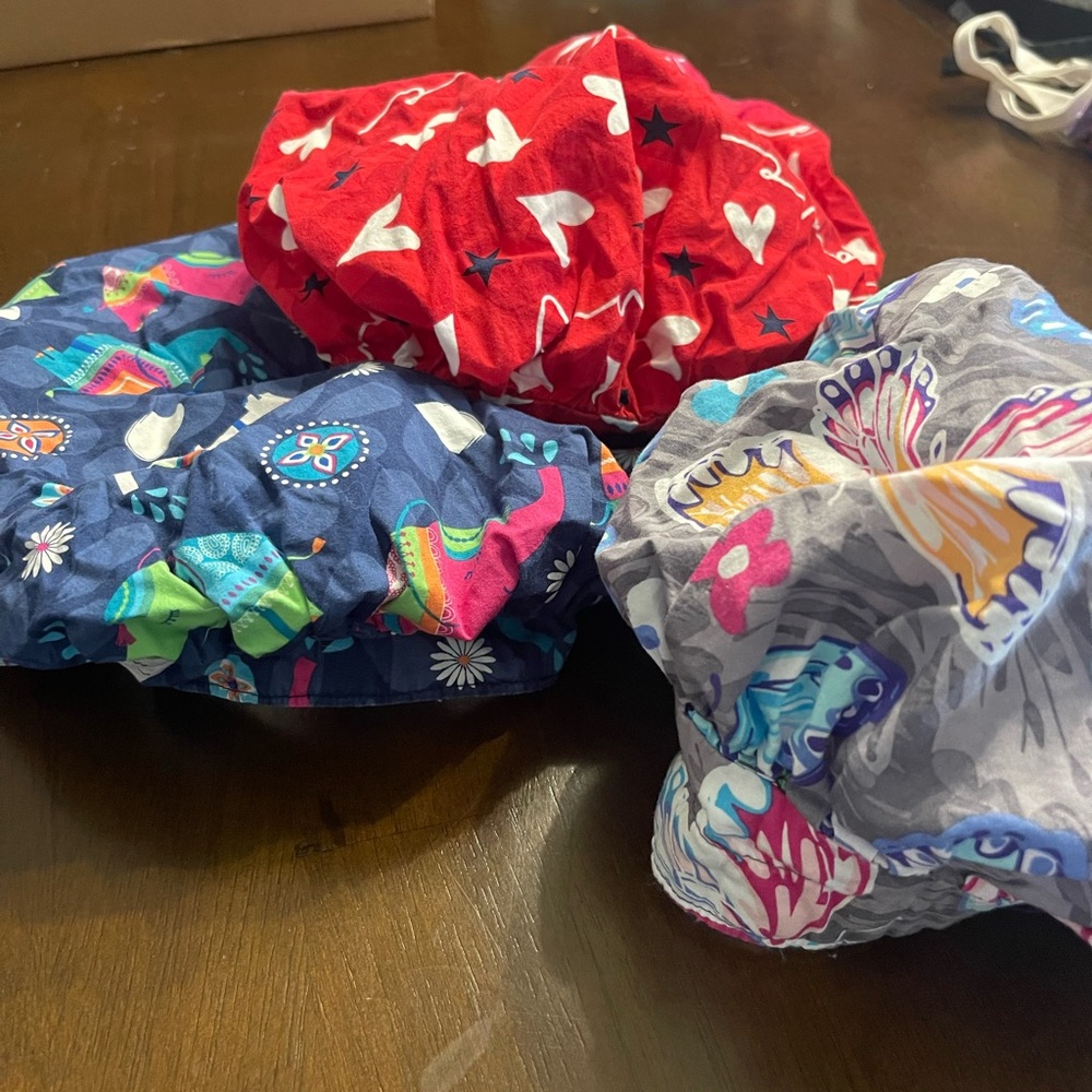 Nursing scrub caps, lot of 3.